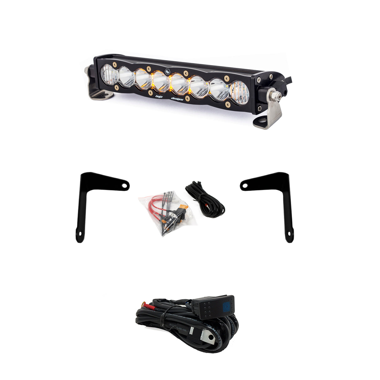 S8 10 Inch Shock Mount Light Bar Kit Baja Designs Light Bar AXOPROS