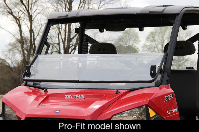 Seizmik 10-14 Polaris 400-570 Ranger Mid-Size - 1.75 in. Versa-Fold Windshield - UV Resistant Poly Seizmik Windshields AXOPROS