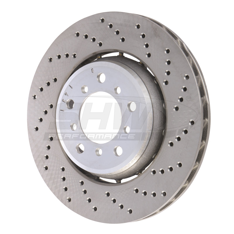 SHW 01-06 BMW M3 3.2L Right Front Drilled Lightweight Brake Rotor (European Model) (34112282802) SHW Performance Brake Rotors - Drilled AXOPROS