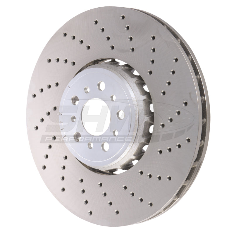 SHW 2020+ BMW X3 M 3.0L Right Front Cross-Drilled Lightweight Brake Rotor (34118054826) SHW Performance Brake Rotors - Drilled AXOPROS