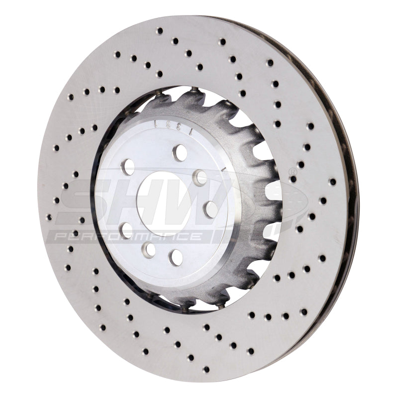 SHW 2020 BMW X5 M 4.4L Right Rear Cross-Drilled Lightweight Brake Rotor (34208074286) SHW Performance Brake Rotors - Drilled AXOPROS
