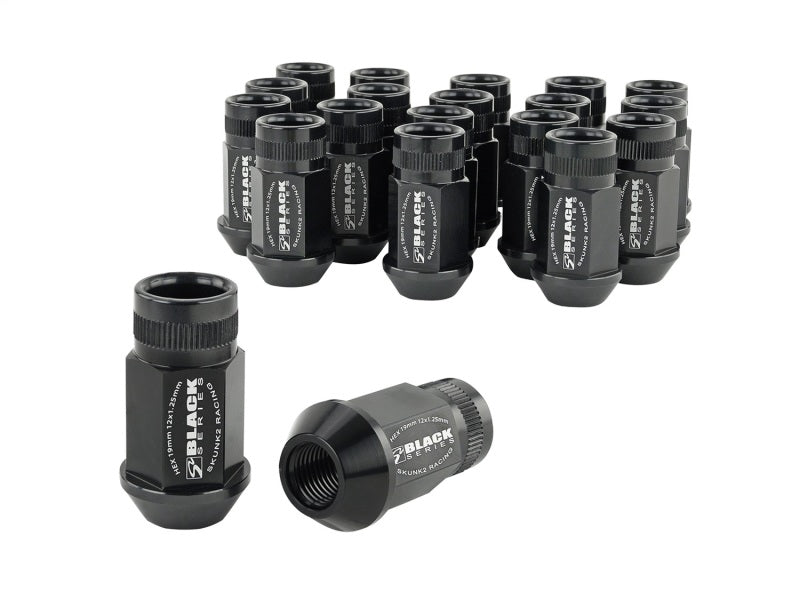 Skunk2 12x1.25 Forged Lug Nut - Black (Set of 20) Skunk2 Racing Lug Nuts  AXOPROS