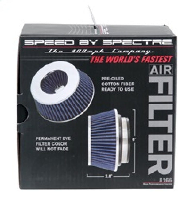 Spectre Adjustable Conical Air Filter 2-1/2in. Tall (Fits 3in. / 3-1/2in. / 4in. Tubes) - Blue Spectre Air Filters - Universal Fit AXOPROS