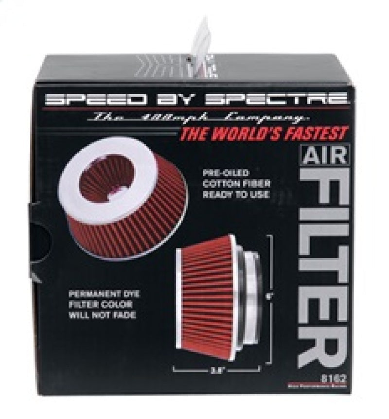 Spectre Adjustable Conical Air Filter 2-1/2in. Tall (Fits 3in. / 3-1/2in. / 4in. Tubes) - Red Spectre Air Filters - Universal Fit AXOPROS