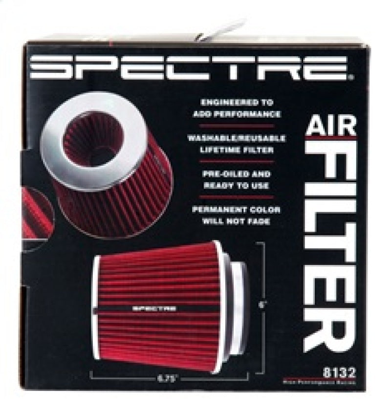 Spectre Adjustable Conical Air Filter 5-1/2in. Tall (Fits 3in. / 3-1/2in. / 4in. Tubes) - Red Spectre Air Filters - Universal Fit  AXOPROS