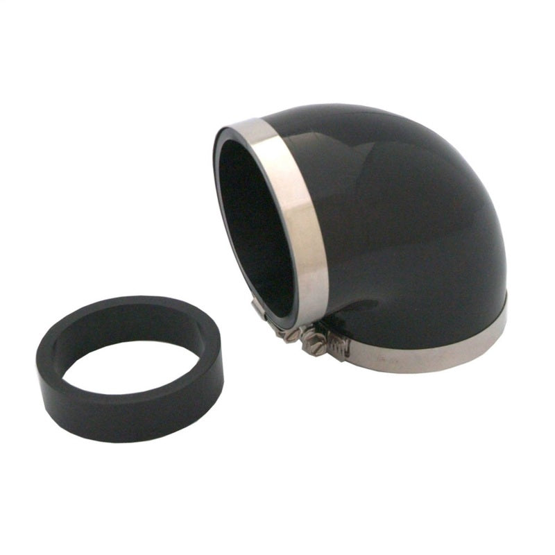 Spectre Coupler Elbow Reducer 3in. / 90 Degree w/2.5in. Insert (PVC) - Black Spectre Silicone Couplers & Hoses AXOPROS