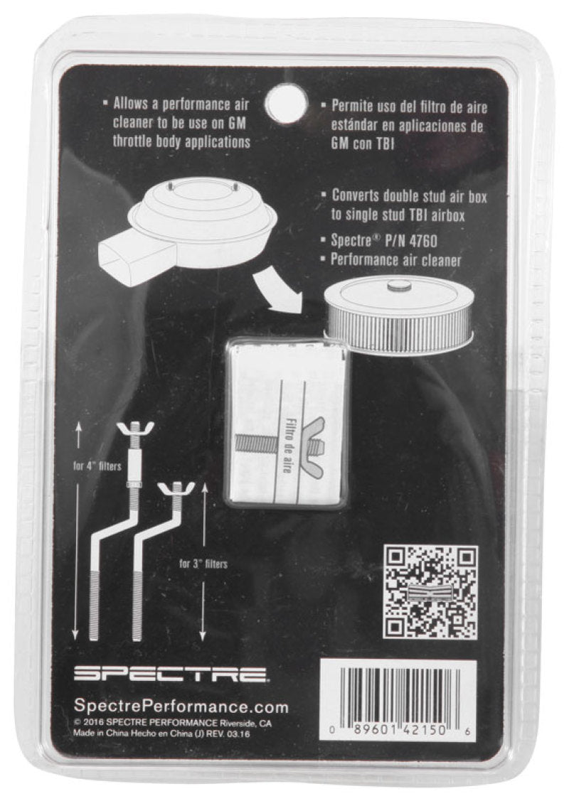 Spectre GM TBI Air Cleaner S-Stud Mounting Hardware (5in. Offset) Spectre Air Intake Components AXOPROS