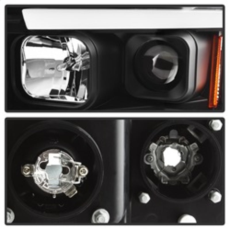 Spyder 02-05 Dodge Ram 1500 Light Bar Projector Headlights - Black (PRO-YD-DR02V2-LB-BK) SPYDER Headlights AXOPROS