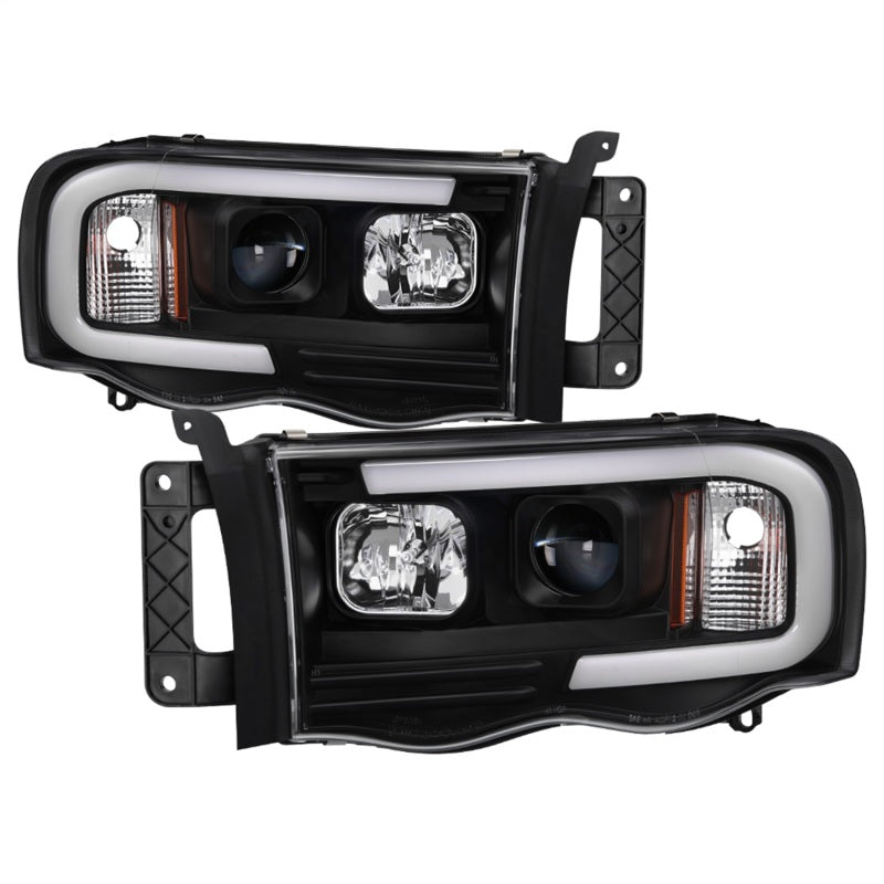 Spyder 02-05 Dodge Ram 1500 Light Bar Projector Headlights - Black (PRO-YD-DR02V2-LB-BK) SPYDER Headlights AXOPROS