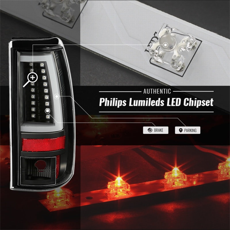 Spyder 03-06 Chevy Silverado - (Does Not Fit Stepside) LED Tail Lights - All Black ALT-YD-CS03V2-LED SPYDER Tail Lights  AXOPROS