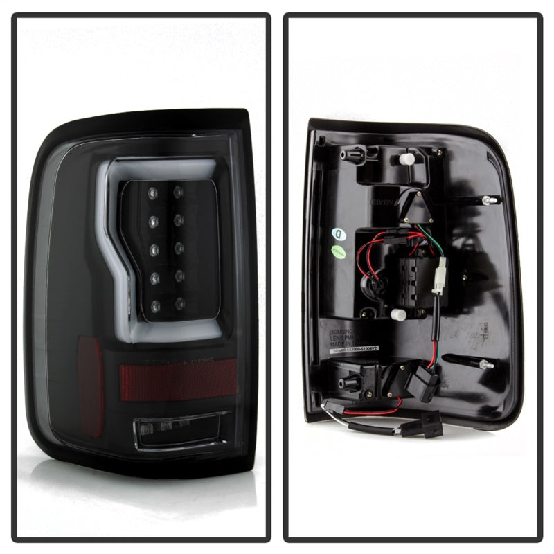 Spyder 04-08 Ford F-150 Projector Tail Lights - Light Bar DRL LED - Black ALT-YD-FF15004V2-LBLED-BK SPYDER Headlights AXOPROS