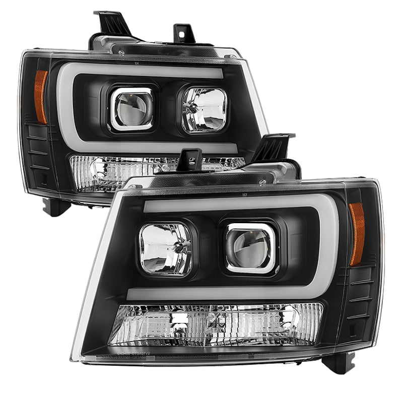 Spyder 07-14 Chevy Suburban/1500/2500/Tahoe V2 Projector Headlights Blk PRO-YD-CSUB07V2-DRL-BK SPYDER Headlights AXOPROS