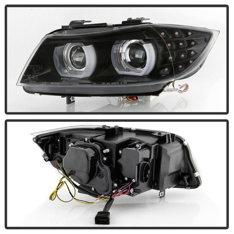 Spyder 09-12 BMW E90 3-Series 4DR HID w/ AFS Only - LED Turn - Black - PRO-YD-BMWE9009-AFSHID-BK SPYDER Headlights AXOPROS