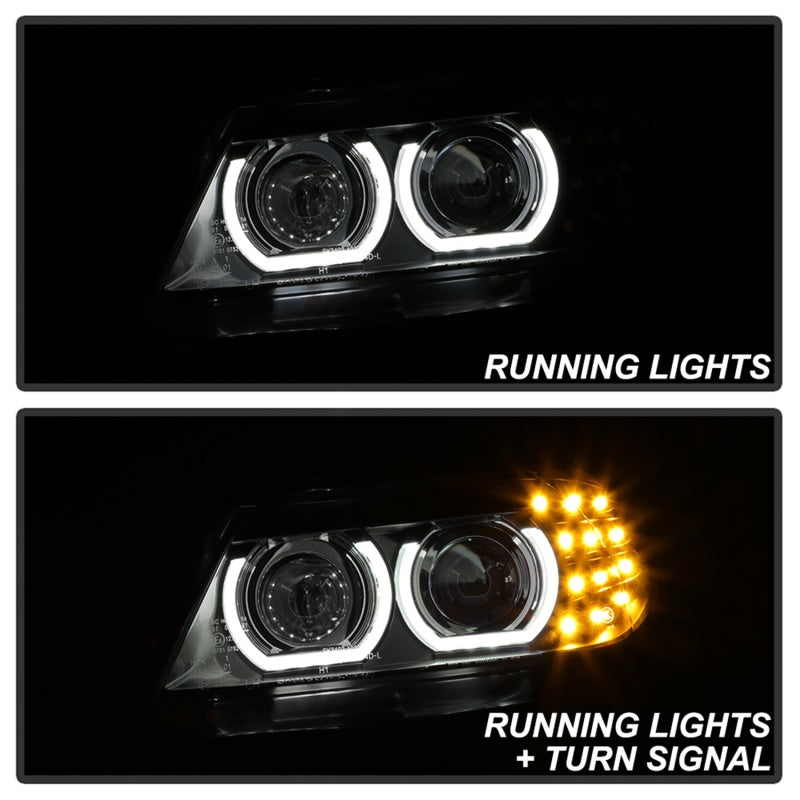 Spyder 09-12 BMW E90 3-Series 4DR HID w/ AFS Only - LED Turn - Black - PRO-YD-BMWE9009-AFSHID-BK SPYDER Headlights AXOPROS