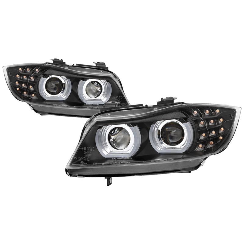 Spyder 09-12 BMW E90 3-Series 4DR HID w/ AFS Only - LED Turn - Black - PRO-YD-BMWE9009-AFSHID-BK SPYDER Headlights AXOPROS