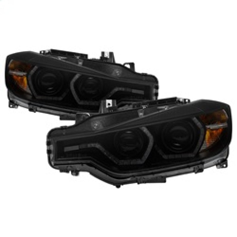 Spyder 12-14 BMW F30 3 Series 4DR Projector Headlights - LED DRL - Blk Smoke PRO-YD-BMWF3012-DRL-BSM SPYDER Headlights AXOPROS