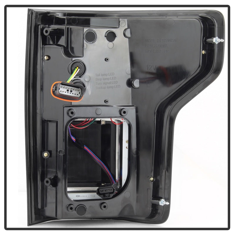 Spyder 15-17 Ford F-150 LED Tail Lights (w/Blind Spot) - Black Smoke (ALT-YD-FF15015BS-LBLED-BSM) SPYDER Tail Lights AXOPROS