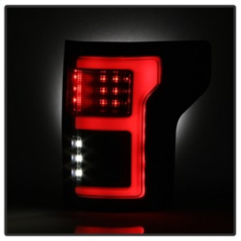 Spyder 15-17 Ford F-150 LED Tail Lights (w/Blind Spot) - Black Smoke (ALT-YD-FF15015BS-LBLED-BSM) SPYDER Tail Lights AXOPROS