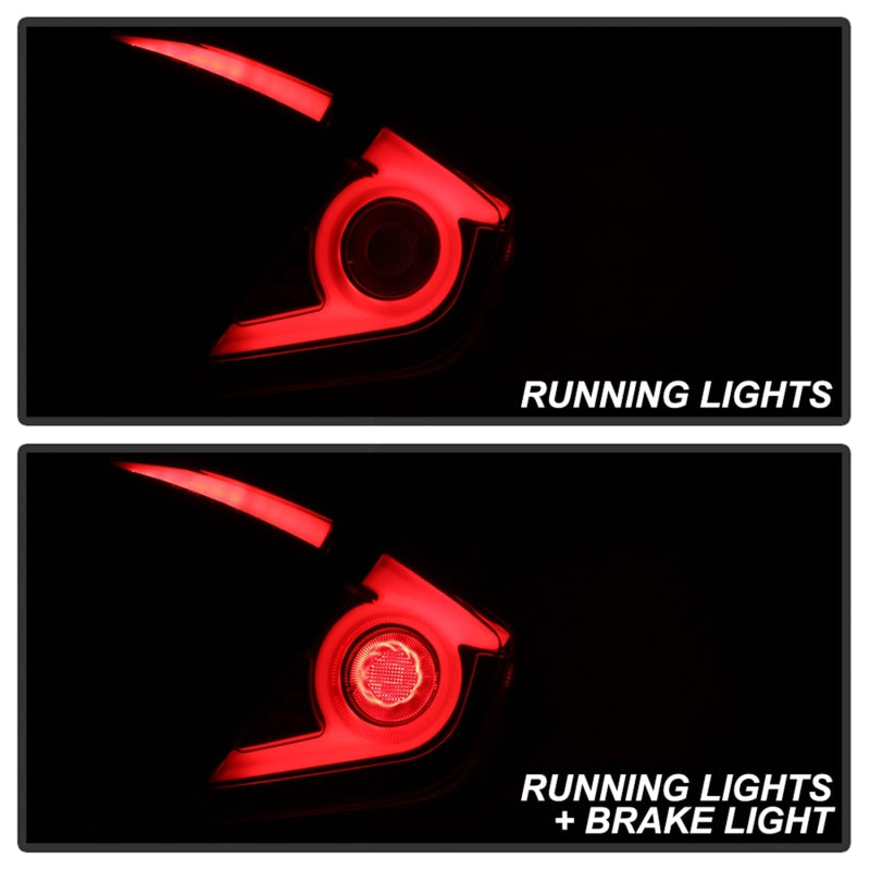 Spyder 16-18 Honda Civic 4 Door Light Bar LED Tail Lights - Black Smoke (ALT-YD-HC164D-LB-BSM) SPYDER Tail Lights  AXOPROS