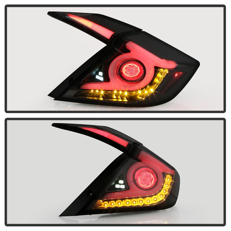 Spyder 16-18 Honda Civic 4 Door Light Bar LED Tail Lights - Black Smoke (ALT-YD-HC164D-LB-BSM) SPYDER Tail Lights  AXOPROS