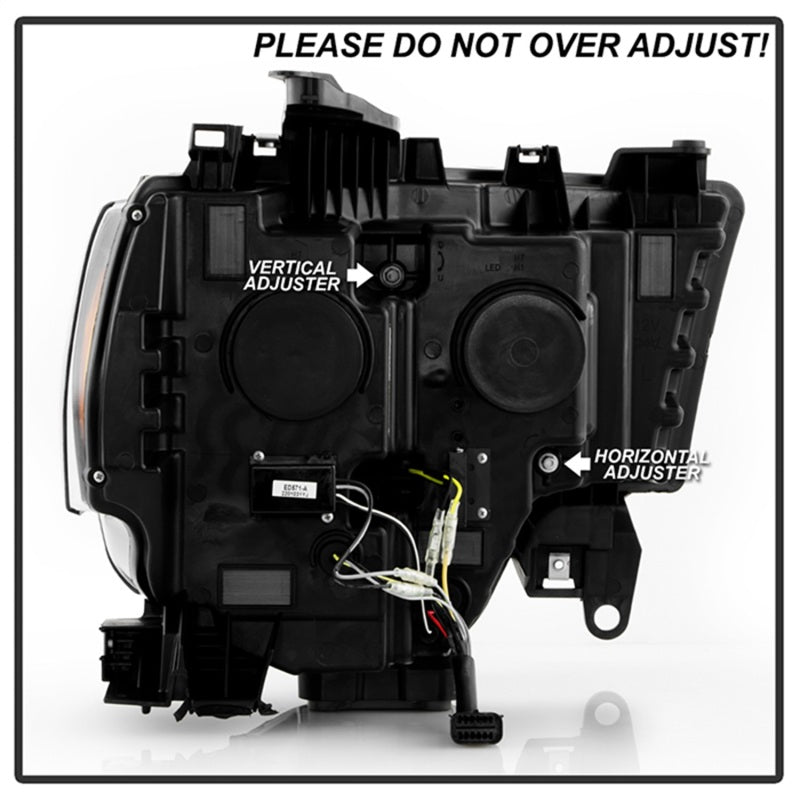 Spyder 19-22 Dodge Ram 2500/3500 (Halogen Model Only) Proj. Headlights (PRO-YD-DR19HDHALAP-SEQ-BK) SPYDER Headlights AXOPROS