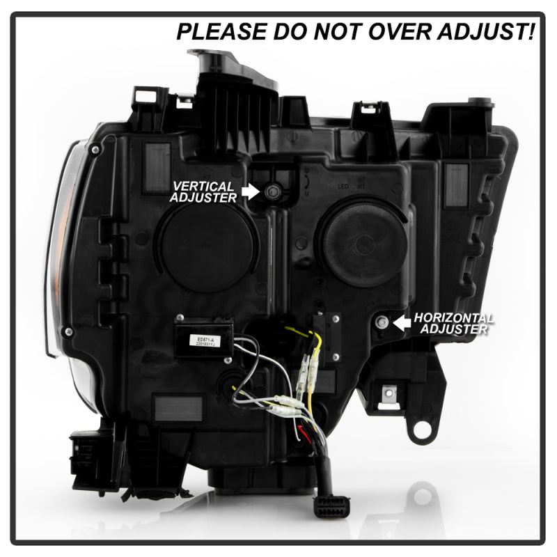 Spyder 19-22 Dodge Ram 2500/3500 (Halogen Model Only) Proj. Headlights (PRO-YD-DR19HDHALAP-SEQ-BK) SPYDER Headlights AXOPROS