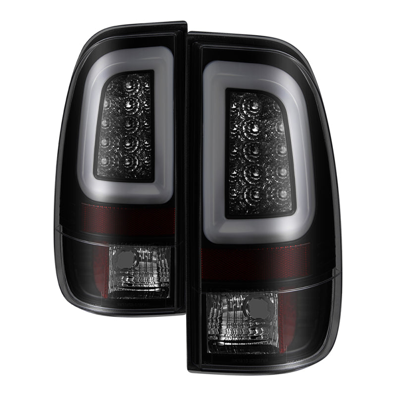 Spyder 97-03 Ford F150 Stylsd. F250 V3 Lght Bar LED Tail Lights - Blk Smk ALT-YD-FF15097V3-LBLED-BSM SPYDER Tail Lights  AXOPROS