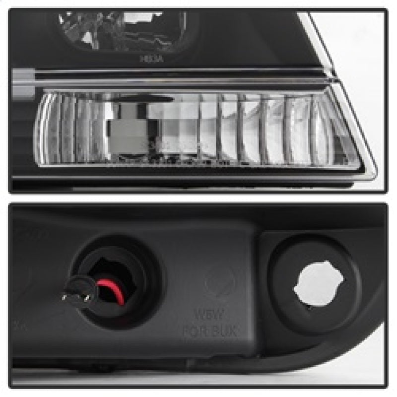 Spyder 99-04 Jeep Grand Cherokee Projector Headlights - Light Bar DRL LED - Black SPYDER Headlights AXOPROS