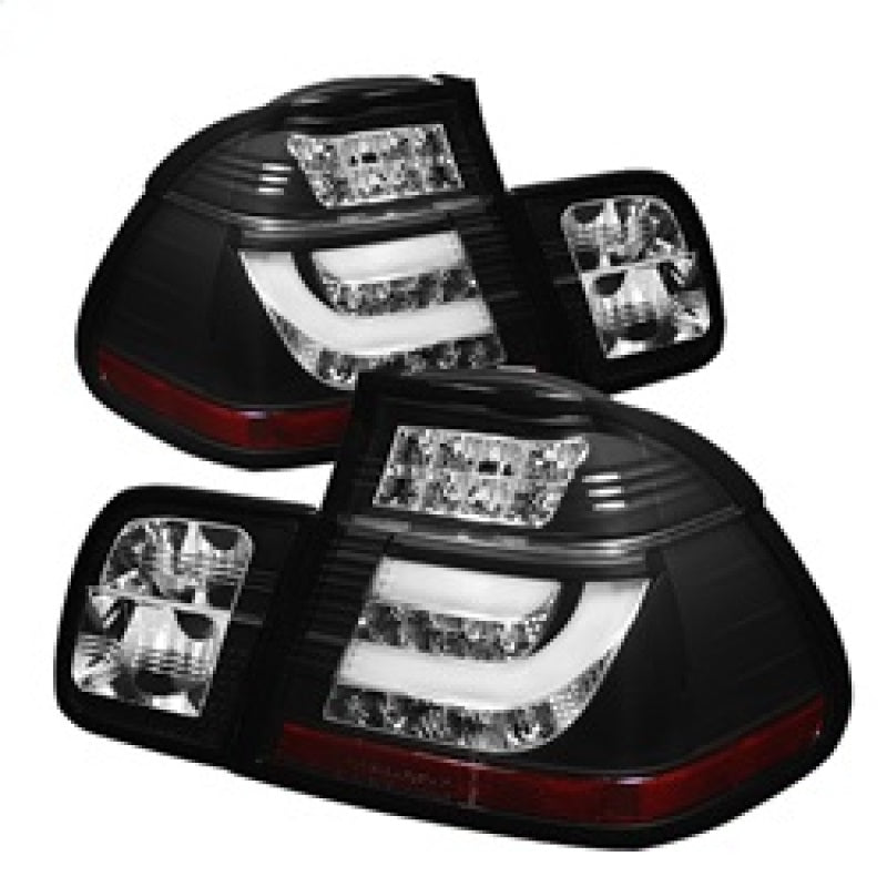 Spyder BMW E46 3-Series 02-05 4Dr Light Bar Style LED Tail Lights Black ALT-YD-BE4602-4D-LBLED-BK SPYDER Tail Lights  AXOPROS