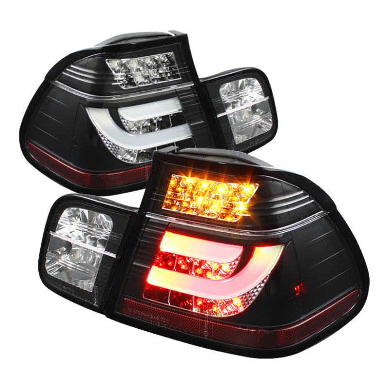 Spyder BMW E46 3-Series 99-01 4Dr Light Bar Style LED Tail Lights Black ALT-YD-BE4699-4D-LBLED-BK SPYDER Tail Lights AXOPROS