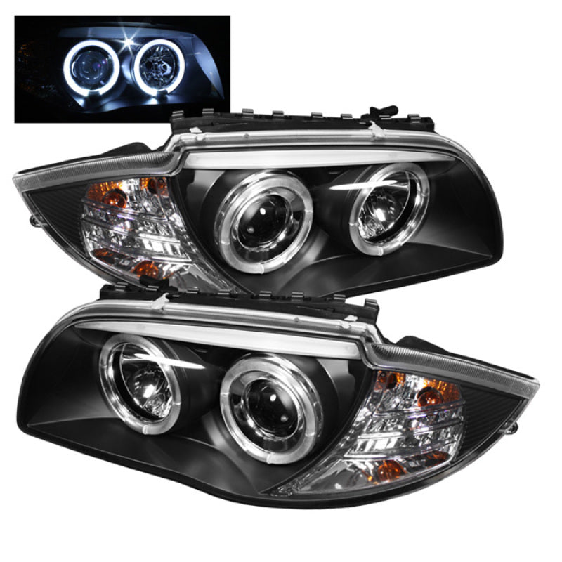 Spyder BMW E87 1-Series 08-11 Projector Headlights LED Halo Black High H1 Low H7 PRO-YD-BMWE87-HL-BK SPYDER Headlights AXOPROS