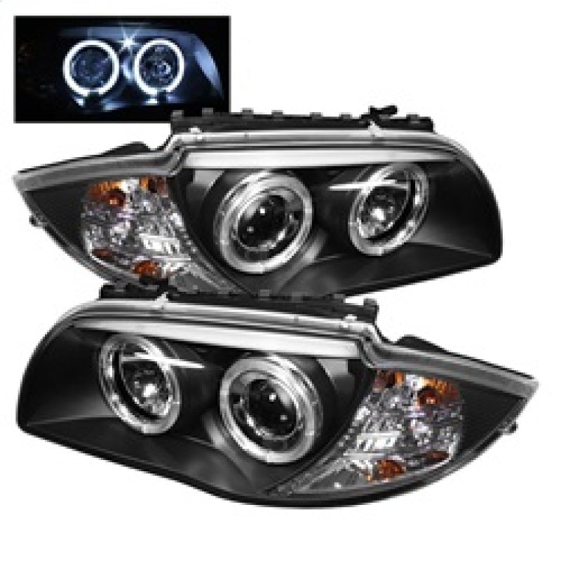 Spyder BMW E87 1-Series 08-11 Projector Headlights LED Halo Black High H1 Low H7 PRO-YD-BMWE87-HL-BK SPYDER Headlights AXOPROS