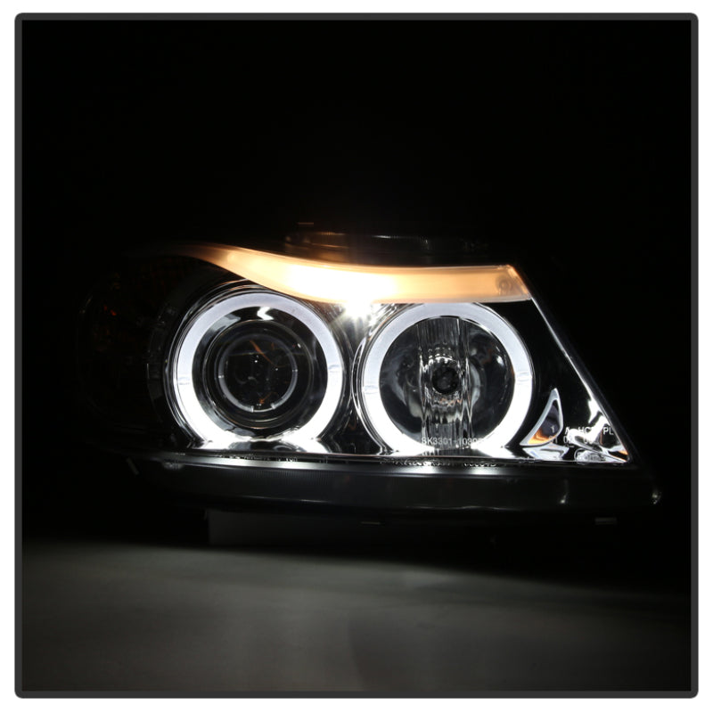 Spyder BMW E90 3-Series 06-08 (4 dr) Proj LED Halo Amber Reflctr Rplc Bulb Smke PRO-YD-BMWE9005-AM-S SPYDER Headlights AXOPROS