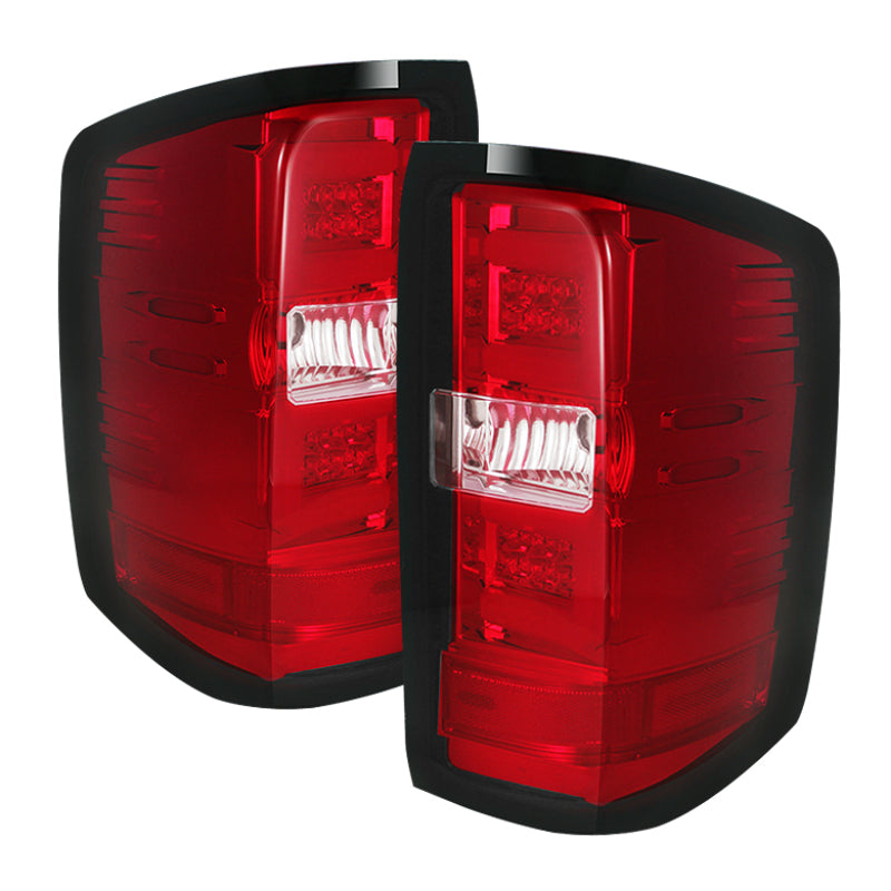 Spyder Chevy 1500 14-16 Light Bar LED Tail Lights Red Clear ALT-YD-CS14-LBLED-RC SPYDER Tail Lights AXOPROS