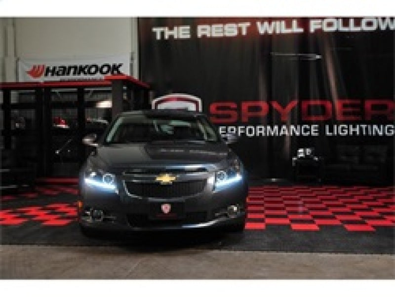 Spyder Chevy Cruze 11-14 Projector Headlights LED Halo -DRL Blk High H1 Low H7 PRO-YD-CCRZ11-DRL-BK SPYDER Headlights  AXOPROS
