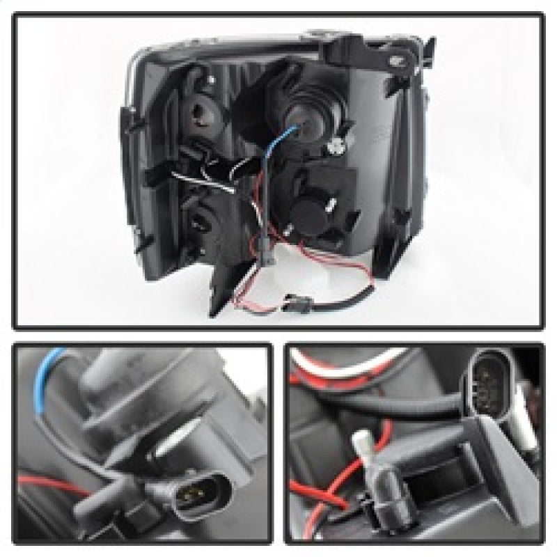 Spyder Chevy Silverado 1500 07-13 Projector Headlights LED Halo LED Blk PRO-YD-CS07-HL-BK SPYDER Headlights AXOPROS