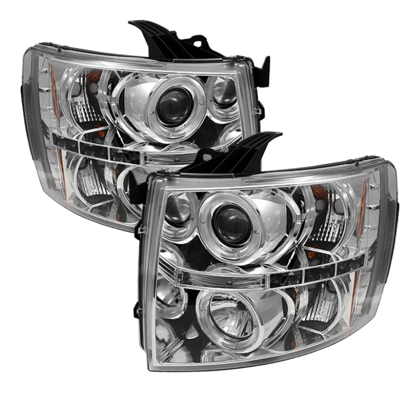 Spyder Chevy Silverado 1500 07-13 Projector Headlights LED Halo LED Chrm PRO-YD-CS07-HL-C SPYDER Headlights AXOPROS