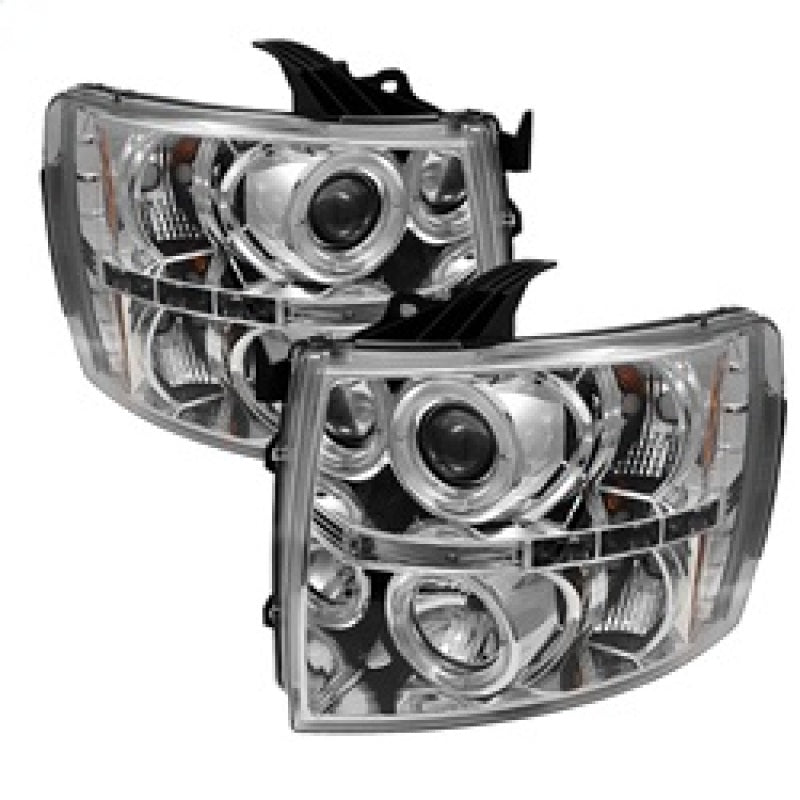 Spyder Chevy Silverado 1500 07-13 Projector Headlights LED Halo LED Chrm PRO-YD-CS07-HL-C SPYDER Headlights AXOPROS