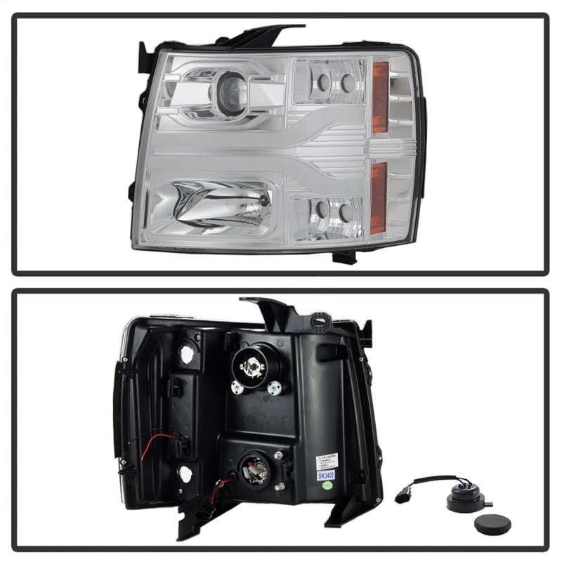 Spyder Chevy Silverado 1500 07-13 Version 3 Projector Headlights - Chrome PRO-YD-CS07V3-LBDRL-C SPYDER Headlights AXOPROS