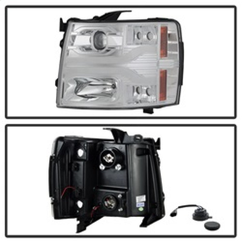 Spyder Chevy Silverado 1500 07-13 Version 3 Projector Headlights - Chrome PRO-YD-CS07V3-LBDRL-C SPYDER Headlights AXOPROS