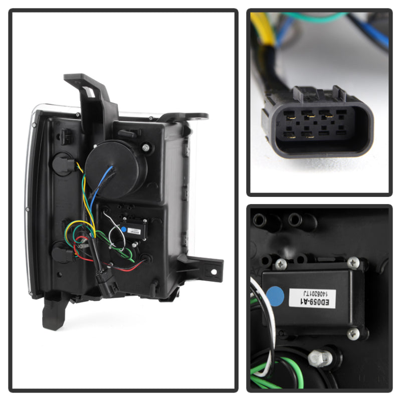 Spyder Chevy Silverado 1500 14-16 Projector Headlights Light Bar DRL Blk PRO-YD-CS14-LBDRL-BK SPYDER Headlights AXOPROS