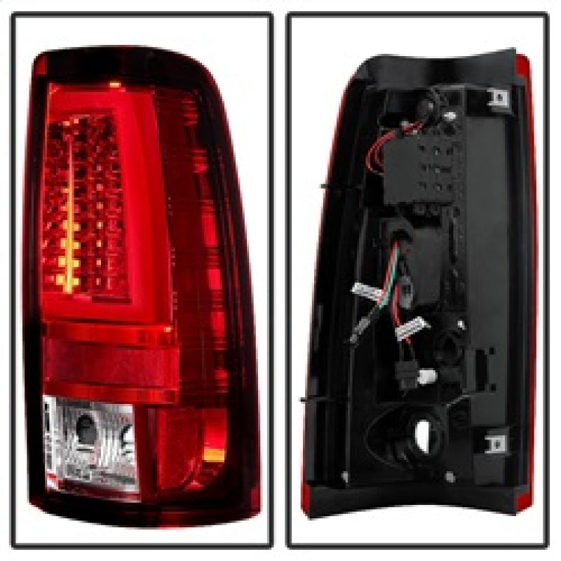 Spyder Chevy Silverado 1500/2500 03-06 Version 2 LED Tail Lights - Red Clear ALT-YD-CS03V2-LED-RC SPYDER Tail Lights  AXOPROS