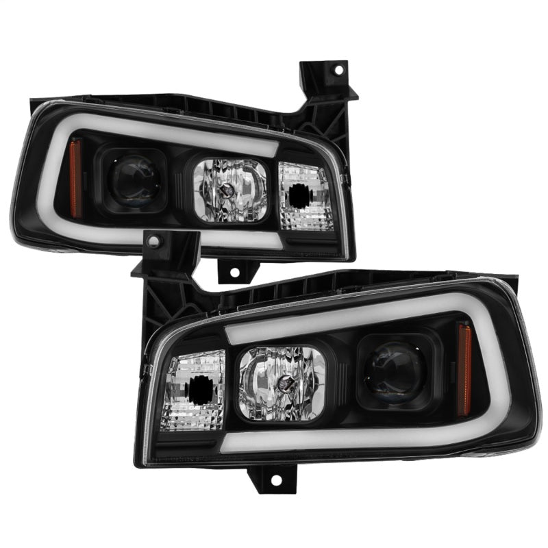 Spyder Dodge Charger 06-10 Projector Headlights - LED Light Bar - Black PRO-YD-DCH05V2-LB-BK SPYDER Headlights AXOPROS