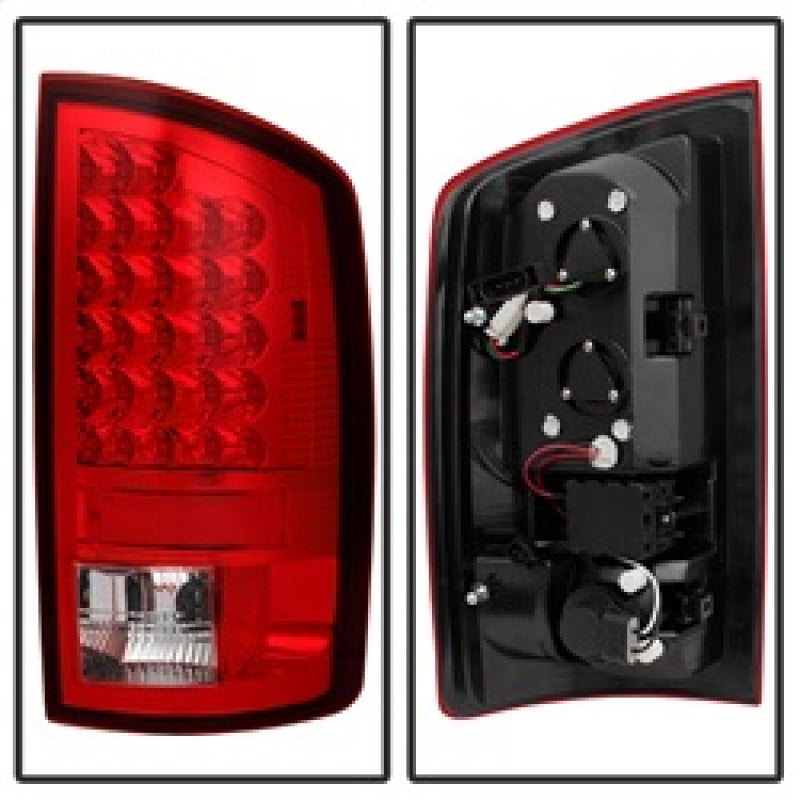 Spyder Dodge Ram 07-08 1500/Ram 07-09 2500/3500 LED Tail Lights Red Clear ALT-YD-DRAM06-LED-RC SPYDER Tail Lights  AXOPROS
