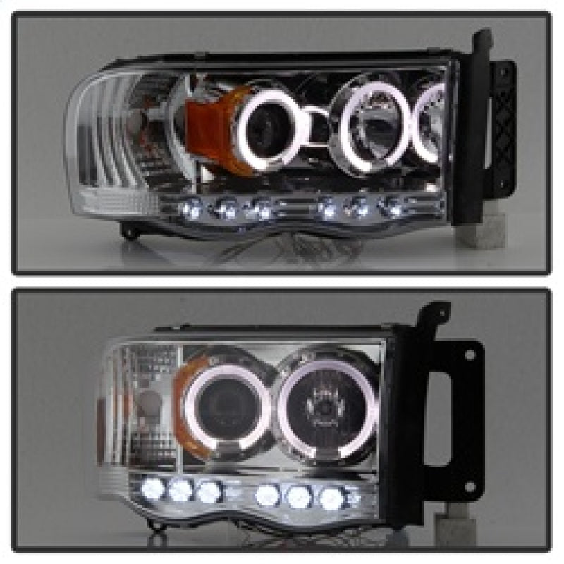 Spyder Dodge Ram 1500 02-05/Ram 2500 03-05 Projector Headlights LED Halo LED Chrm PRO-YD-DR02-HL-C SPYDER Headlights AXOPROS