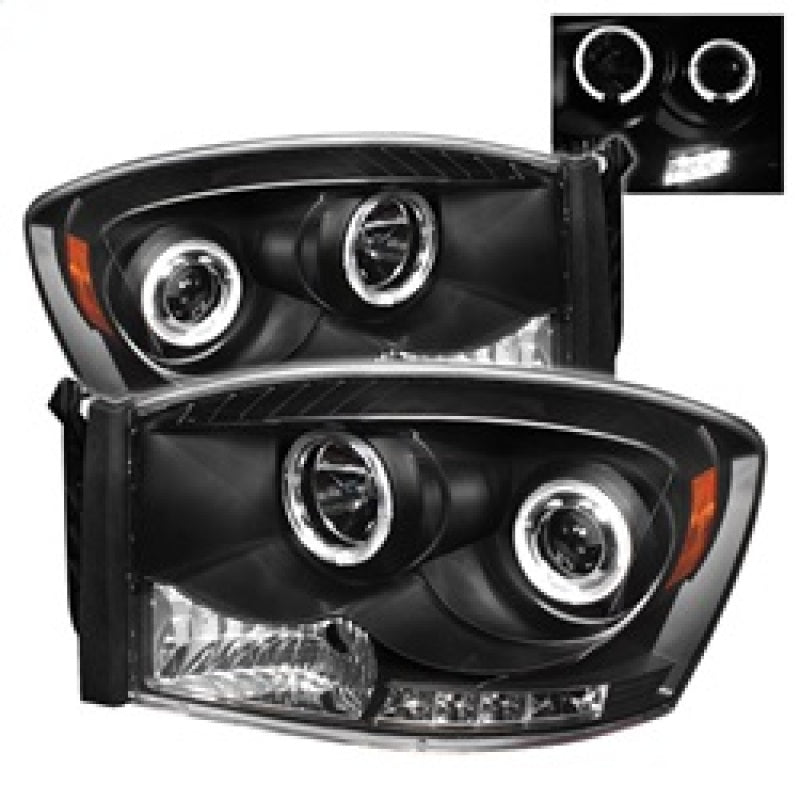 Spyder Dodge Ram 1500 06-08/Ram 2500 06-09 Projector Headlights LED Halo LED Blk PRO-YD-DR06-HL-BK SPYDER Headlights AXOPROS