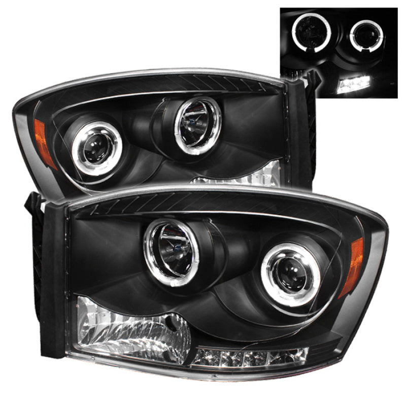 Spyder Dodge Ram 1500 06-08/Ram 2500 06-09 Projector Headlights LED Halo LED Blk PRO-YD-DR06-HL-BK SPYDER Headlights AXOPROS
