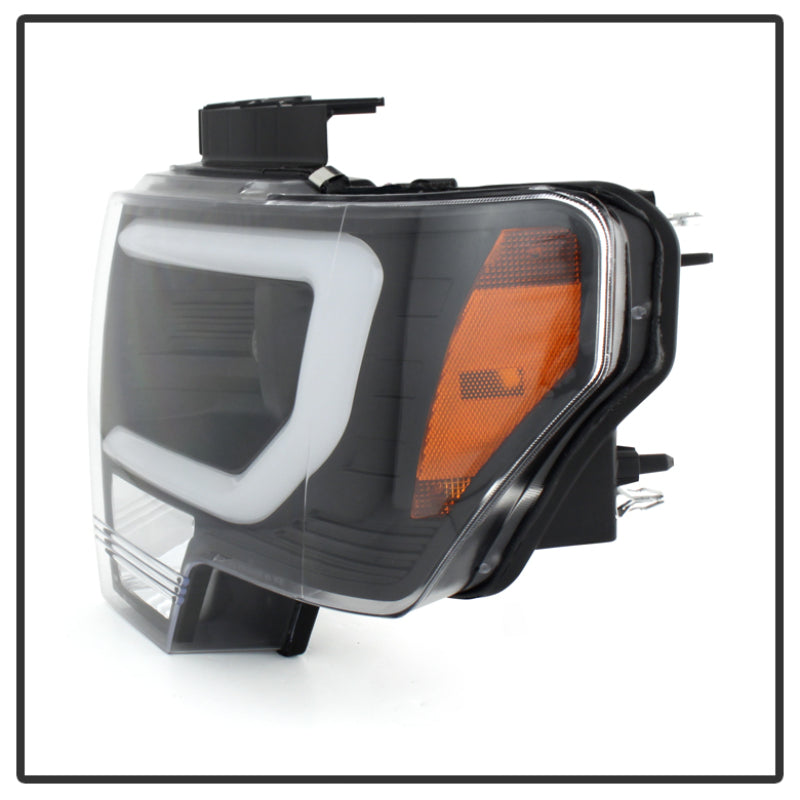 Spyder Ford F150 09-14 Projector Headlights Halogen Model- Light Bar DRL Blk PRO-YD-FF15009-LBDRL-BK SPYDER Headlights AXOPROS