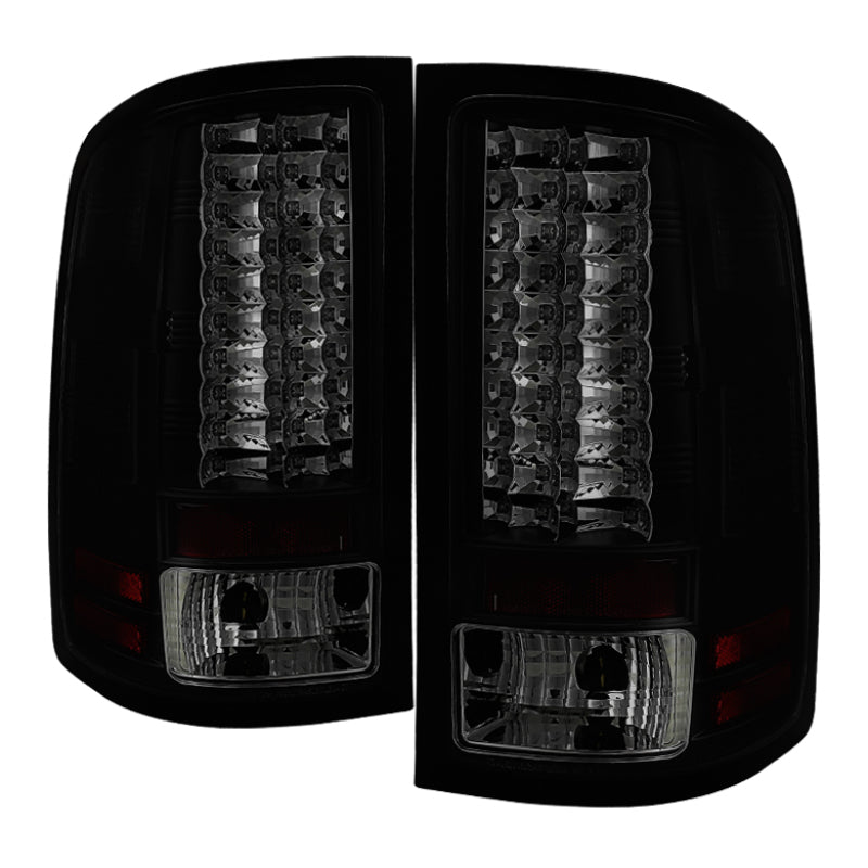 Spyder GMC Sierra 07-13 (Not 3500 Dually 4 Rear Wheels)LED Tail Lights Blk Smke ALT-YD-GS07-LED-BSM SPYDER Tail Lights  AXOPROS