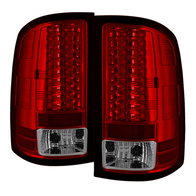 Spyder GMC Sierra 07-13 (Not 3500 Dually 4 Rear Wheels)LED Tail Lights Red Clear ALT-YD-GS07-LED-RC SPYDER Tail Lights  AXOPROS